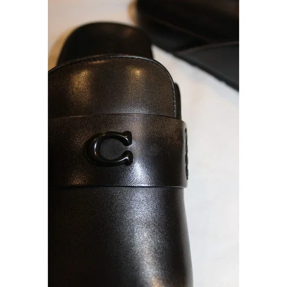 COACH WOMEN'S SCULPT C LEATHER CLOG BLACK COPPER NIB SZ 6 - Picture 5 of 6